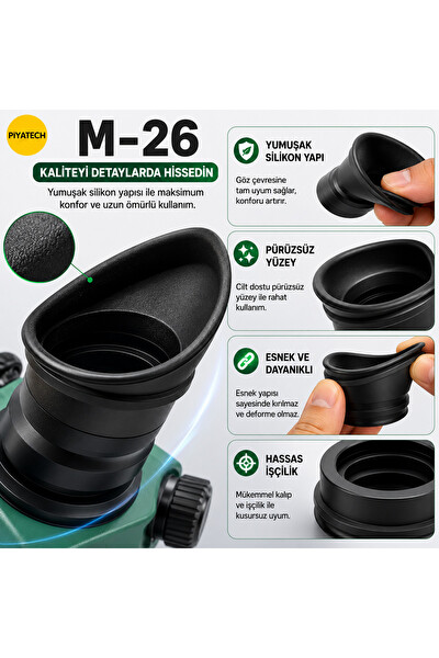 Piyatech M-26 Uyumlu Mikroskop Gözlük Lastiği Çifti