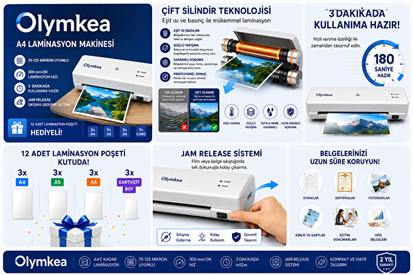 Olymkea CT310 Siyah Kağıt Kesme Makinesi - S100 Köşe Kesici Seti
