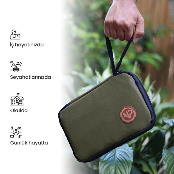 NPO Array Kablo-Makyaj Ve Aksesuar Yeşil Organizer Çantası