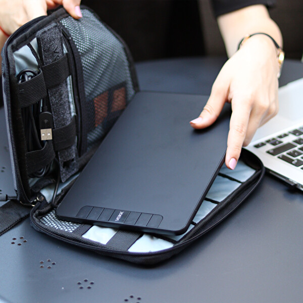 NPO Array Kablo-Makyaj Ve Aksesuar Gri Organizer Çantası