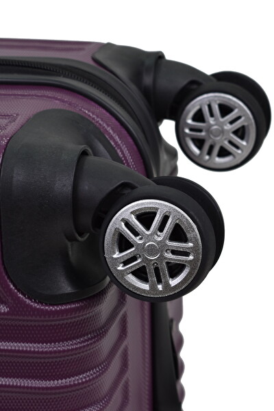 Elatae 1020 Büyük - Orta Boy ve Makyaj Mor 3'lü Valiz Seti