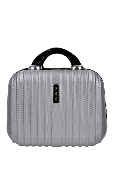 Elatae 1020 Büyük - Orta Boy ve Makyaj Gri 3'lü Valiz Seti