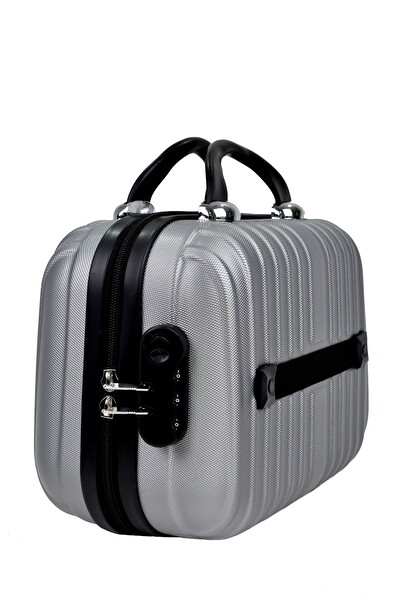 Elatae 1020 Büyük - Orta Boy ve Makyaj Gri 3'lü Valiz Seti