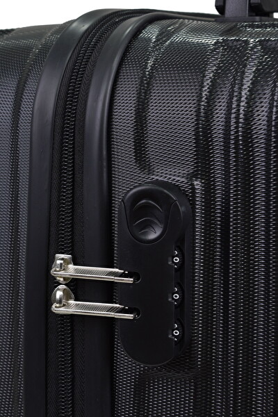 Elatae 1020 Orta Boy ve Makyaj Siyah 2'li Valiz Seti