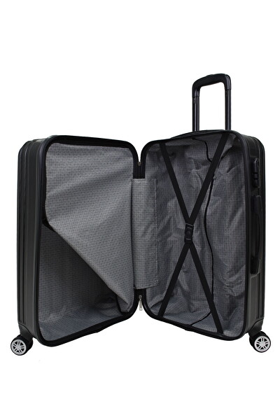 Elatae 1020 Orta Boy ve Makyaj Siyah 2'li Valiz Seti