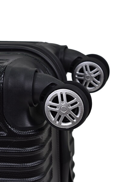 Elatae Büyük Boy ve Makyaj Siyah 2'li Valiz Seti