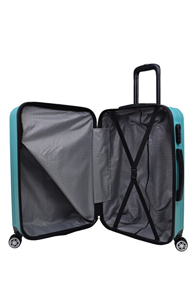 Elatae 1020 Orta Boy ve Makyaj Turkuaz 2'li Valiz Seti