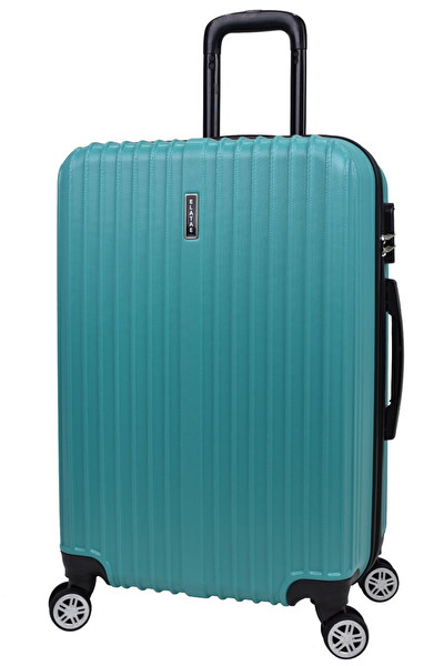 Elatae 1020 Büyük - Orta - Kabin Boy ve Makyaj Turkuaz 4'lü Valiz Seti