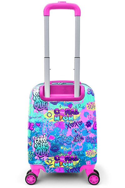 Elatae Policarbon Kırılmaz Lavanta Mor Grafiti Desenli Çocuk Valizi