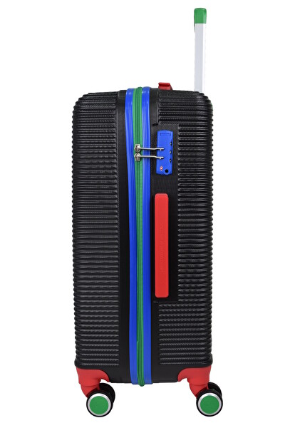 United Colors Of Benetton BNT500 Lux ABS Büyük Boy - Orta Boy Siyah 2'li Valiz Seti