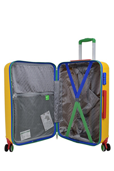 United Colors Of Benetton BNT500 Lux ABS Büyük Boy - Orta Boy Sarı 2'li Valiz Seti