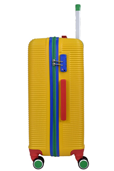 United Colors Of Benetton BNT500 Lux ABS Büyük Boy - Orta Boy Sarı 2'li Valiz Seti