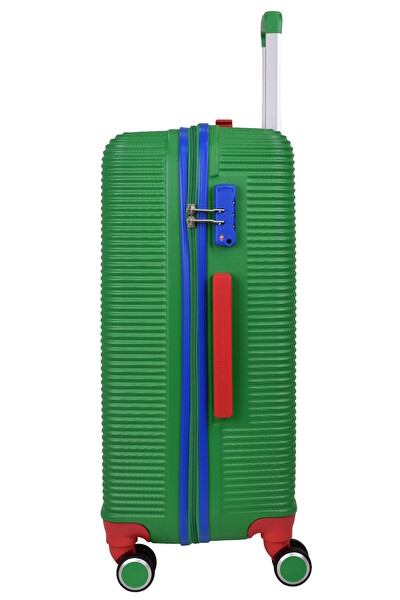 United Colors Of Benetton BNT500 Lux ABS Büyük Boy - Orta Boy Yeşil 2'li Valiz Seti