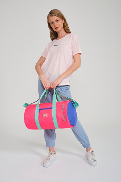 Elatae O-05 Orta Boy Unisex Çok Gözlü Pembe Spor Fitness Seyahat Çantası
