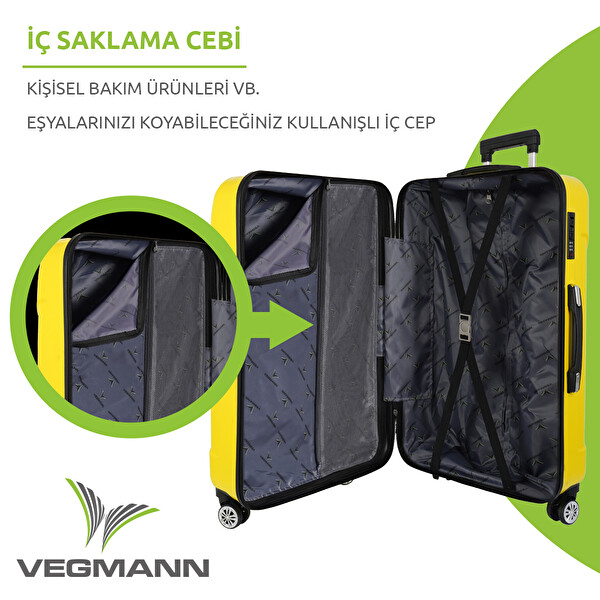 Vegmann Vela 3'lü Sarı Valiz Seti