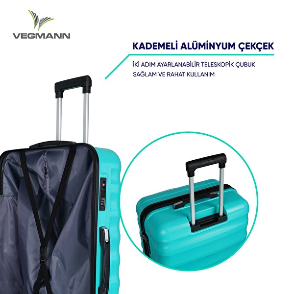 Vegmann Delphin 3'lü Su Yeşili Valiz Seti