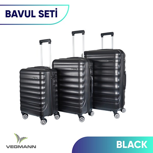 Vegmann Delphin 3'lü Siyah Valiz Seti