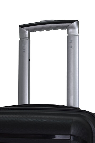 Elatae V303 Premium Polipropilen Kırılmaz Siyah Orta Boy Valiz