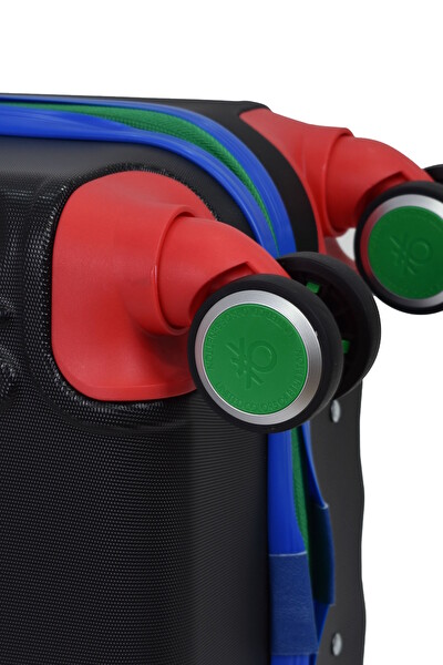 United Colors Of Benetton BNT600 Lüx ABS Büyük Boy ve Orta Boy Siyah 2'li Valiz Seti