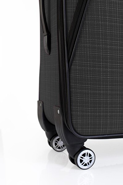 Louisiana Polo 1081 Büyük Boy ve Kabin Boy Kumaş Antrasit 2'li Valiz Seti