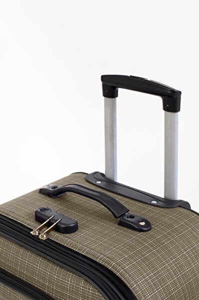 Louisiana Polo 1081 Kumaş Bej Orta Boy ve Kabin Boy 2'li Valiz Seti