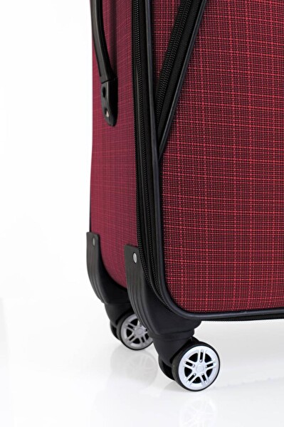 Louisiana Polo 1081 Kumaş Bordo Büyük Boy ve Orta Boy 2'li Valiz Seti