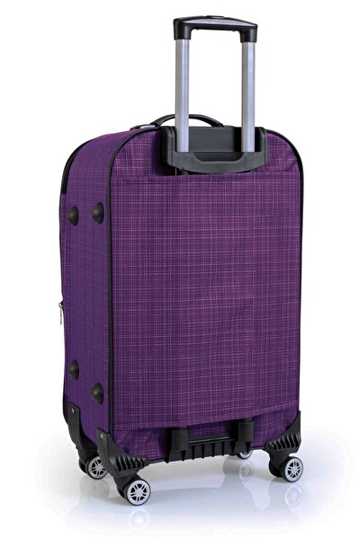 Louisiana Polo 1081 Kumaş Mor Büyük Boy ve Orta Boy 2'li Valiz Seti