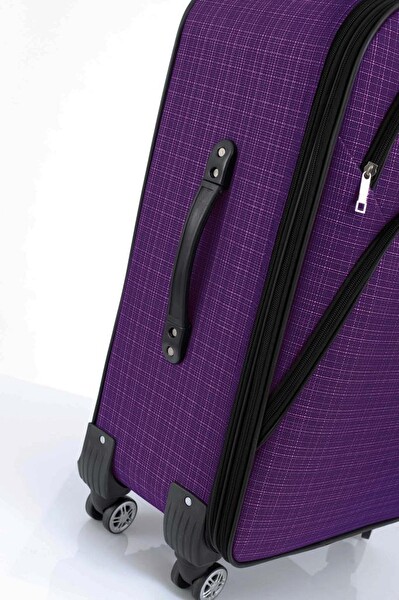 Louisiana Polo 1081 Kumaş Mor Büyük Boy ve Orta Boy 2'li Valiz Seti