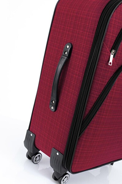 Louisiana Polo 1081 Kumaş Bordo Orta Boy ve Kabin Boy 2'li Valiz Seti