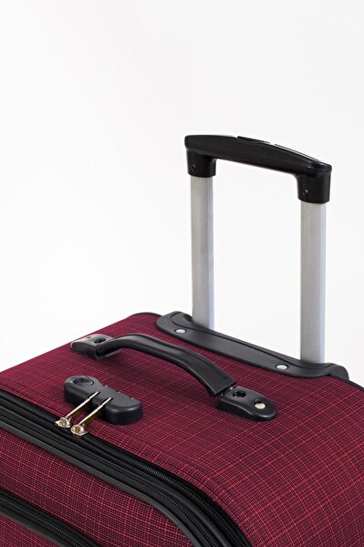 Louisiana Polo 1081 Kumaş Bordo Orta Boy ve Kabin Boy 2'li Valiz Seti