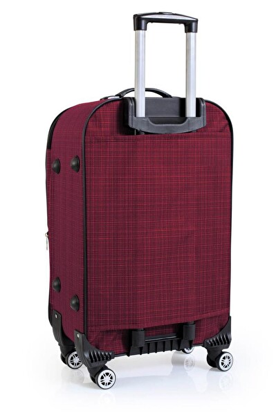 Louisiana Polo 1081 Kumaş Bordo Büyük Boy ve Kabin Boy 2'li Valiz Seti