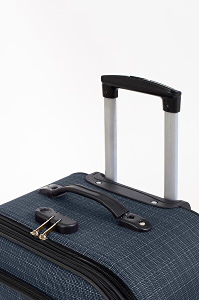 Louisiana Polo 1081 Kumaş 4 Teker Lacivert Büyük Boy ve Kabin Boy 2'li Valiz Seti