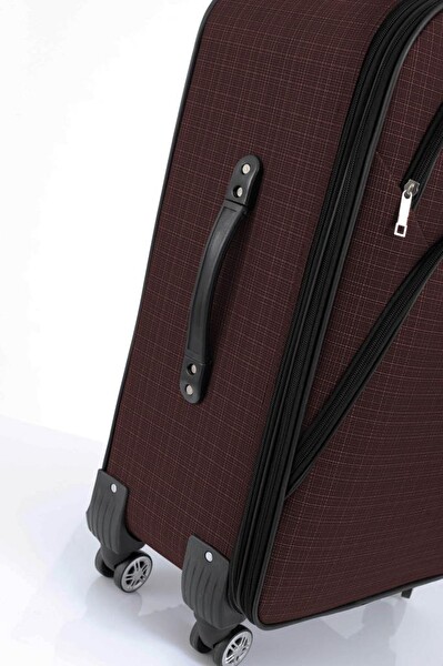 Louisiana Polo 1081 4 Teker Kumaş Kahve Orta Boy Valiz