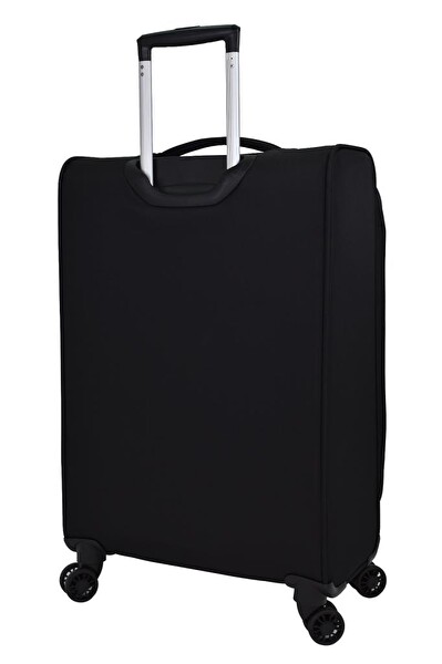 Pierre Cardin PC4200 Ultra Light Hafif Lux Kumaş Orta Boy ve Kabin Boy Siyah 2'li Valiz Seti