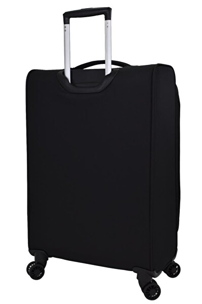 Pierre Cardin PC4200 Ultra Light Hafif Lux Kumaş Büyük Boy ve Orta Boy Siyah 2'li Valiz Seti