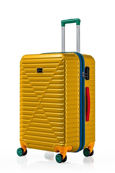 Louisiana Polo 1088 Polikarbon 4x2 Teker Sarı Büyük Boy Valiz