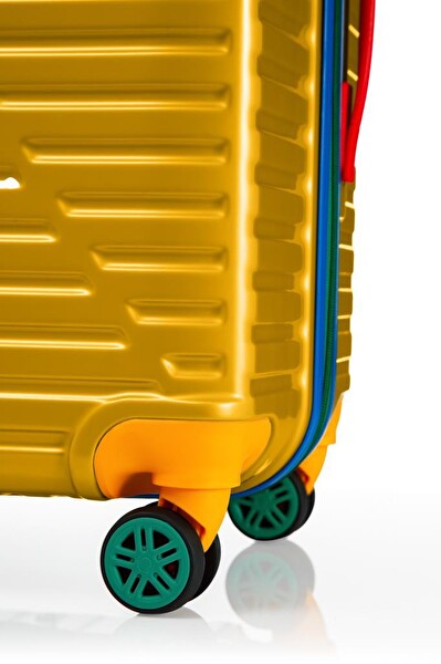 Louisiana Polo 1088 Polikarbon 4x2 Teker Sarı Büyük Boy Valiz