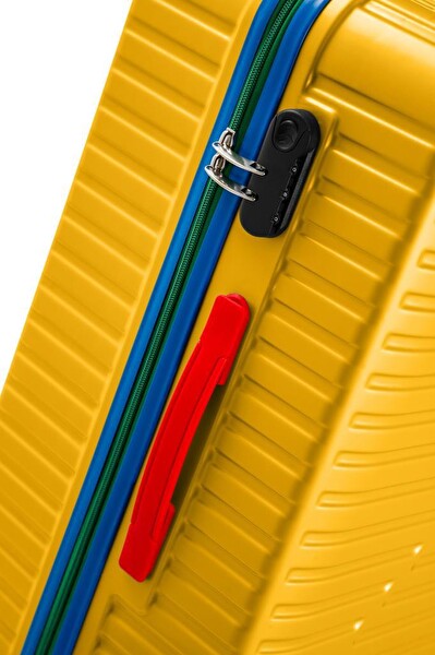 Louisiana Polo 1088 Polikarbon 4x2 Teker Sarı Büyük Boy Valiz