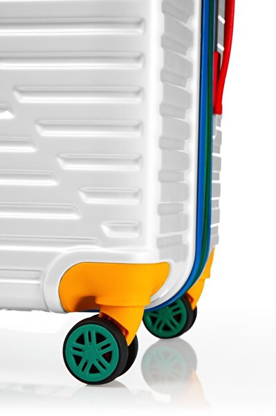 Louisiana Polo 1088 Polikarbon 4x2 Teker Beyaz Büyük Boy Valiz