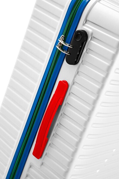 Louisiana Polo 1088 Polikarbon 4x2 Teker Beyaz Büyük Boy Valiz