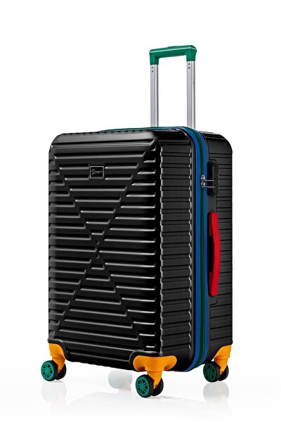 Louisiana Polo 1088 Polikarbon 4x2 Teker Siyah Büyük Boy ve Kabin Boy 2'li Valiz Seti