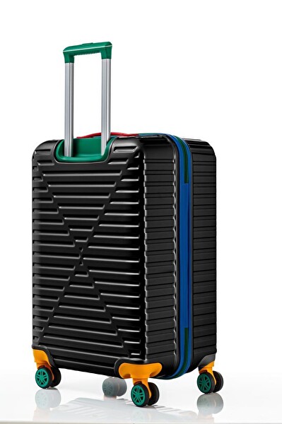 Louisiana Polo 1088 Polikarbon 4x2 Teker Siyah Büyük Boy ve Kabin Boy 2'li Valiz Seti