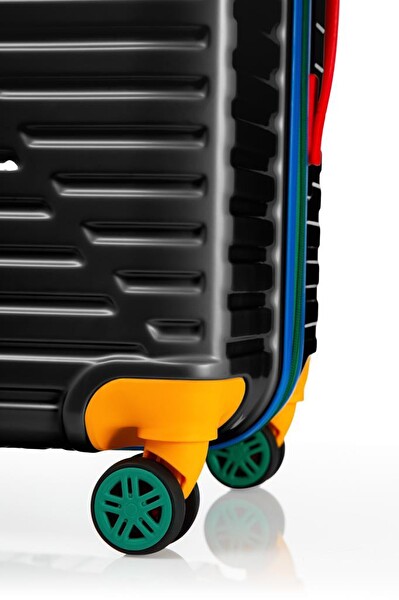 Louisiana Polo 1088 Polikarbon 4x2 Teker Siyah Büyük Boy ve Kabin Boy 2'li Valiz Seti