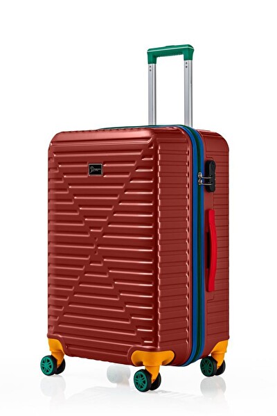Louisiana Polo 1088 Polikarbon 4x2 Teker Bordo Büyük Boy ve Orta Boy 2'li Valiz Seti