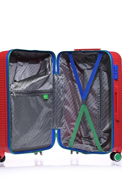 United Colors Of Benetton 14BNT500-SET Unisex Kırmızı 3'lü Valiz Seti