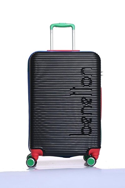 United Colors Of Benetton BNT500 Polikarbon Kırılmaz Siyah Orta Boy Valiz