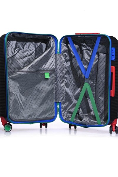 United Colors Of Benetton BNT500 Polikarbon Kırılmaz Siyah Orta Boy Valiz