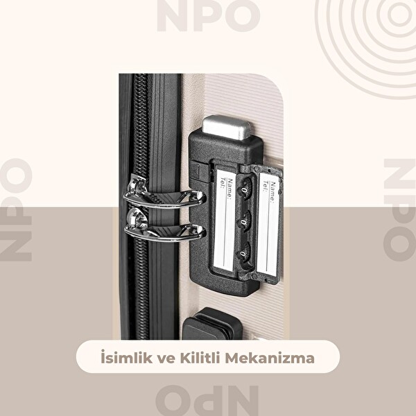 NPO Diamond Polipropilen Kırılmaz Kemik Küçük ve Orta Boy 2'li Valiz Seti