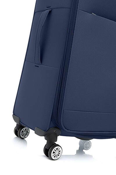 Louisiana Polo 2082 Lüx Kumaş Lacivert Büyük Boy Valiz