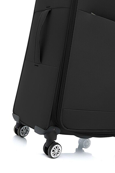 Louisiana Polo 2082 Lüx Kumaş Siyah Büyük Boy Valiz